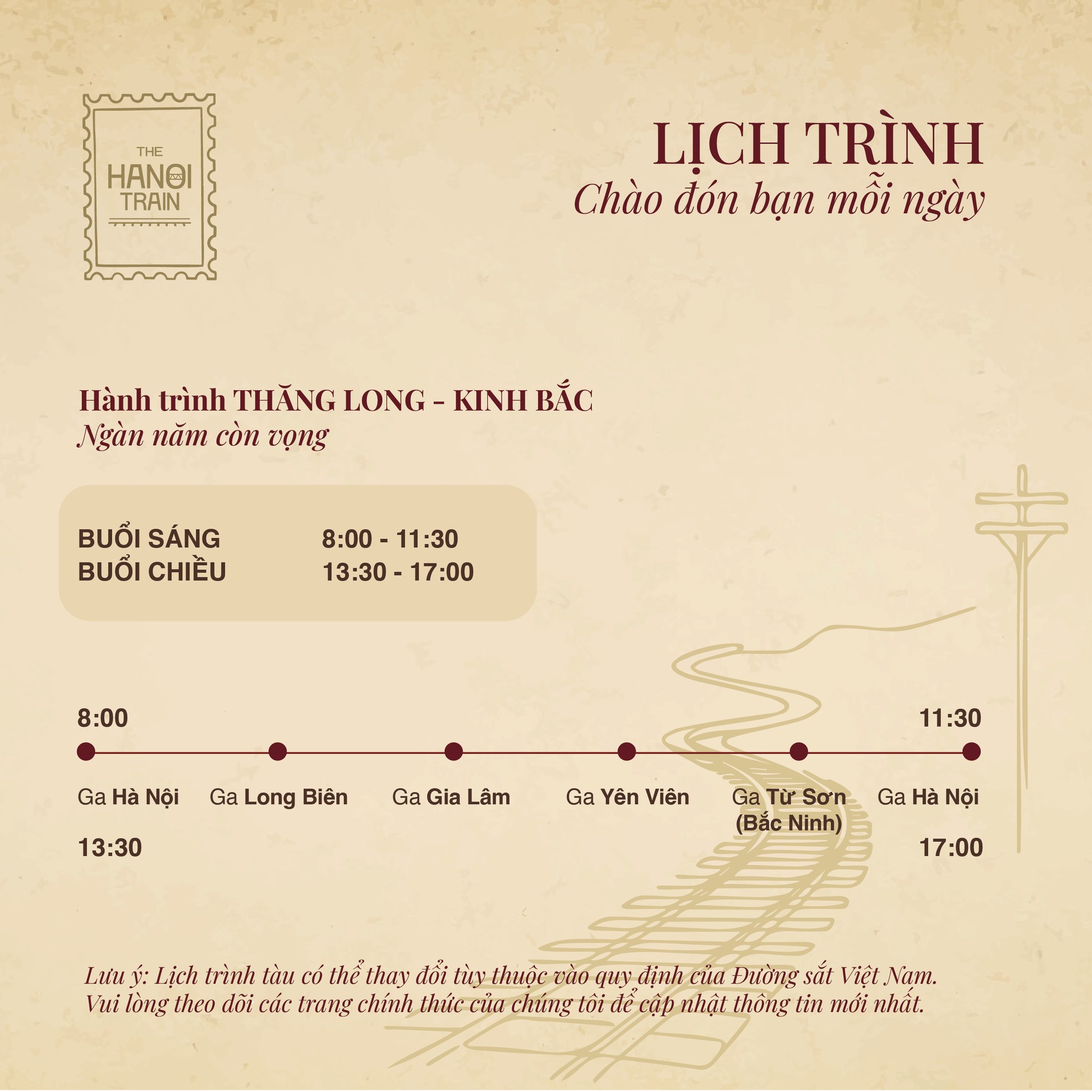 Lịch Trình Chạy Tàu 5 Cửa Ô